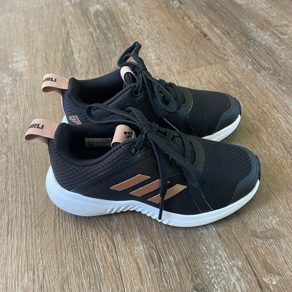 Adidas toddler girl size 11 sneakers black and rose gold